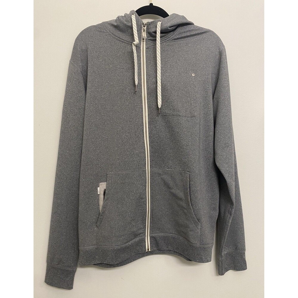 Vuori Movement Hoodie Jacket Mens L Heather Gray Full Zip Performance Athleisure